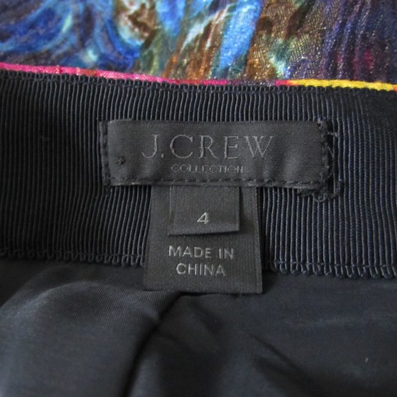 J. CREW Metallic Multi-color Floral Skirt - Picture 4 of 5